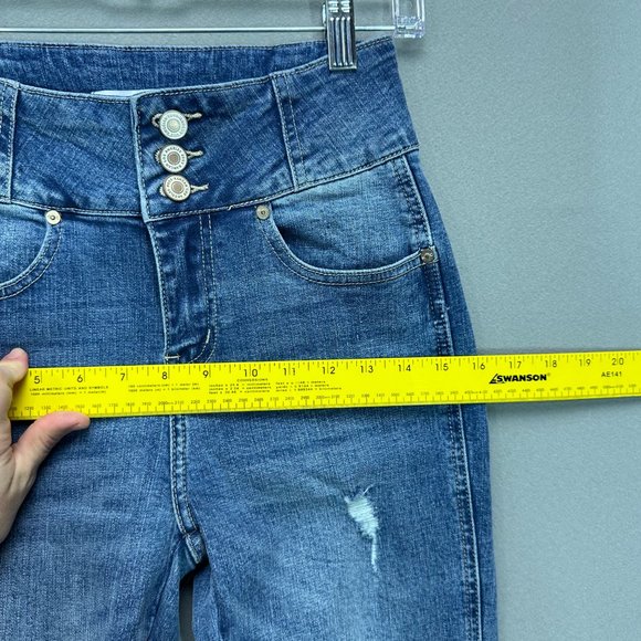 Kancan Miranda Ultra High Rise Flare Jeans Frayed Denim Size 3/25 Bell bottoms - Picture 5 of 16